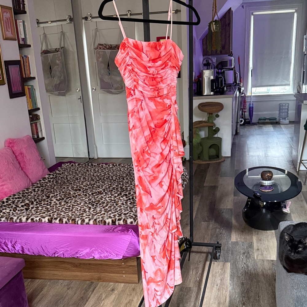 Asymetrical ruched summer dress